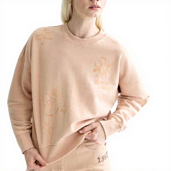 Scotch amp Soda All Over Velvet Pattern Sweatshirt Maglia di Tuta Donna