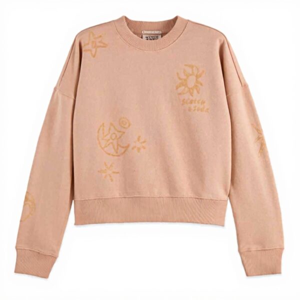 Scotch amp Soda All Over Velvet Pattern Sweatshirt Maglia di Tuta Donna