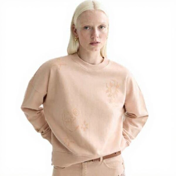 Scotch amp Soda All Over Velvet Pattern Sweatshirt Maglia di Tuta Donna