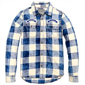 Camicia Scotch Soda Bambini Cotone Quadri Indigo 116