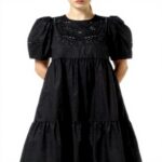 Scotch Soda Abito Donna Cotone Ricamato Casual Nero