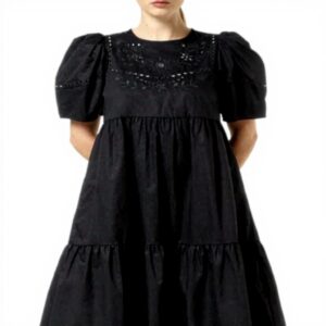 Scotch Soda Abito Donna Cotone Ricamato Casual Nero