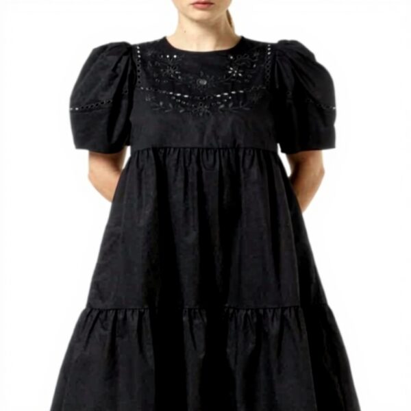 Scotch Soda Abito Donna Cotone Ricamato Casual Nero