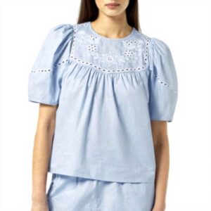 Scotch amp Soda Cotton Twill Embroidered Top Donna