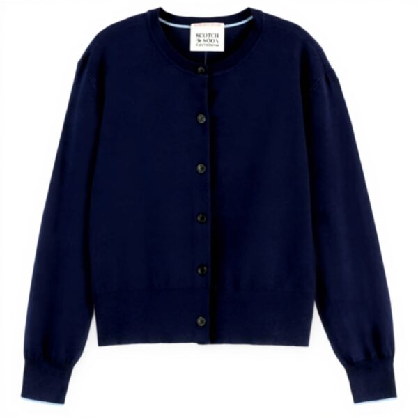 Cardigan Donna Scotch Soda Maglione Relaxed Navy Grigio