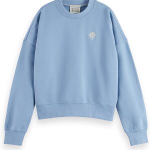 Scotch Soda Felpa Donna Logo Ricamato Vestibilità Comoda-0