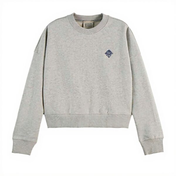 Scotch Soda Felpa Donna Logo Ricamato Grigio Melange