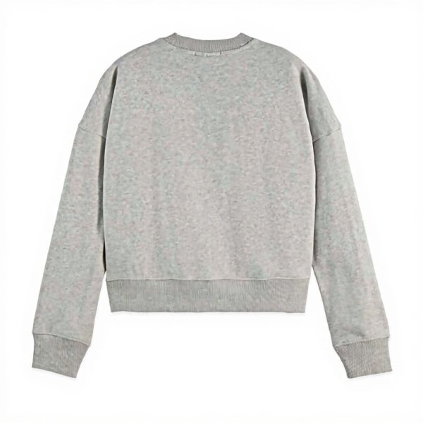 Scotch Soda Felpa Donna Logo Ricamato Grigio Melange