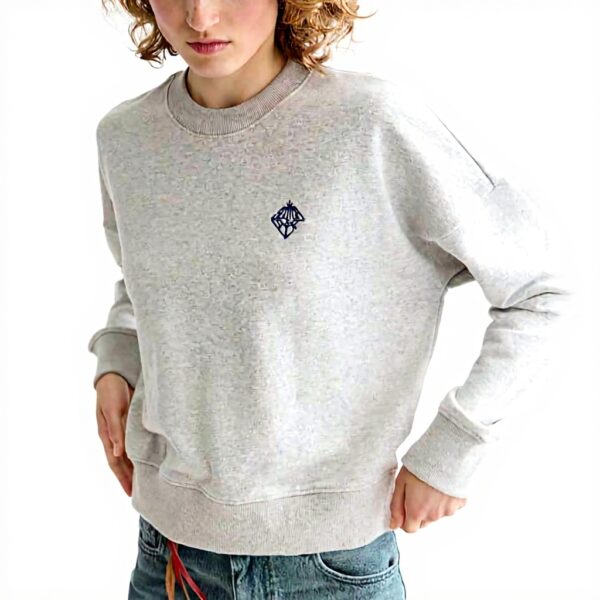 Scotch Soda Felpa Donna Logo Ricamato Grigio Melange