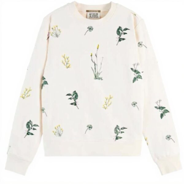 Scotch Soda Maglia Tuta Donna Ricamo Floreale Felpa