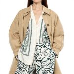 Trench Donna Scotch Soda Floral Embossed Cotton Blend