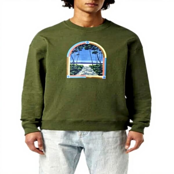 Scotch amp Soda Front Artwork Relaxed-Fit Crewneck Sweatshirt Maglia di Tuta Uomo