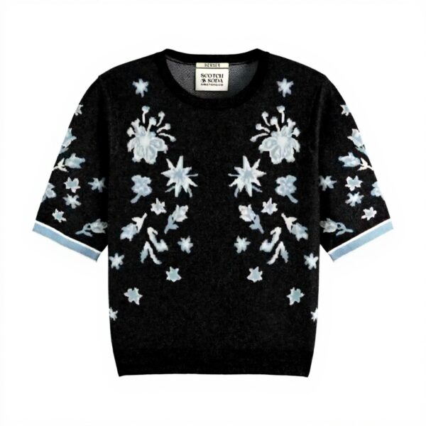 Maglione Donna Scotch Soda Jacquard Maniche Corte Viscosa