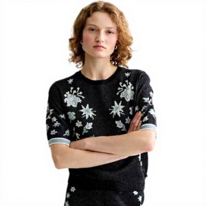 Maglione Donna Scotch Soda Jacquard Maniche Corte Viscosa