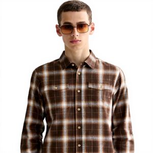 Scotch amp Soda Lightweight Flannel Check Shirt Camicia Uomo