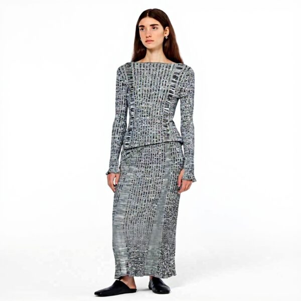 Gonna Scotch Soda Maxi Lavorata a Maglia Donna Nero