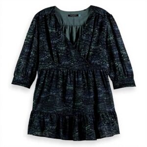 Scotch Soda Mini Abito Avvolgente Donna Casual Verde