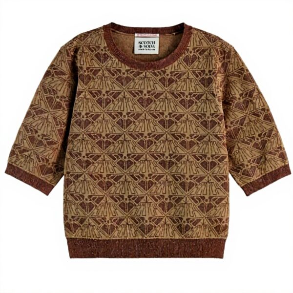 Scotch Soda Felpa Donna Jacquard Monogram Cropped