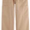Pantaloni Cargo Donna Scotch Soda Noa High-Rise Lino Cotone-0