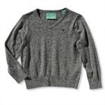 Maglia bambino Scotch Soda cotone scollo a V grigio