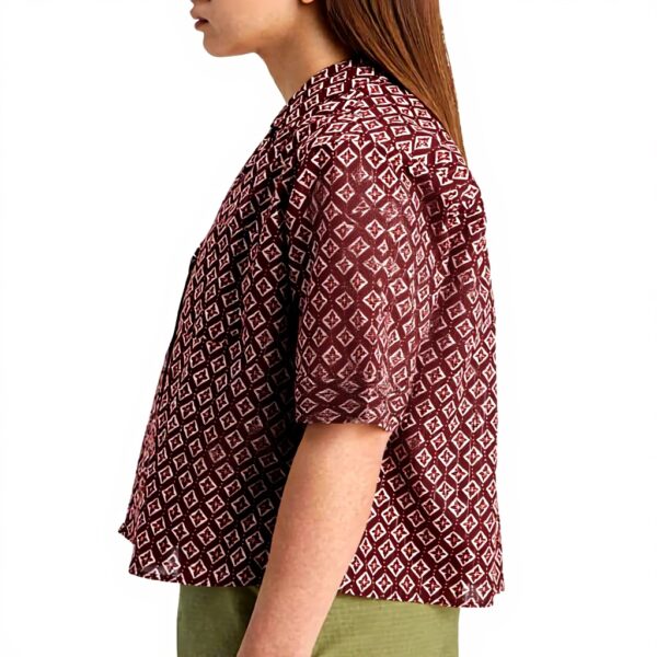 Scotch Soda Maglietta Donna Lurex Print Geo Flower Bordeaux