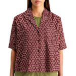 Scotch Soda Maglietta Donna Lurex Print Geo Flower Bordeaux