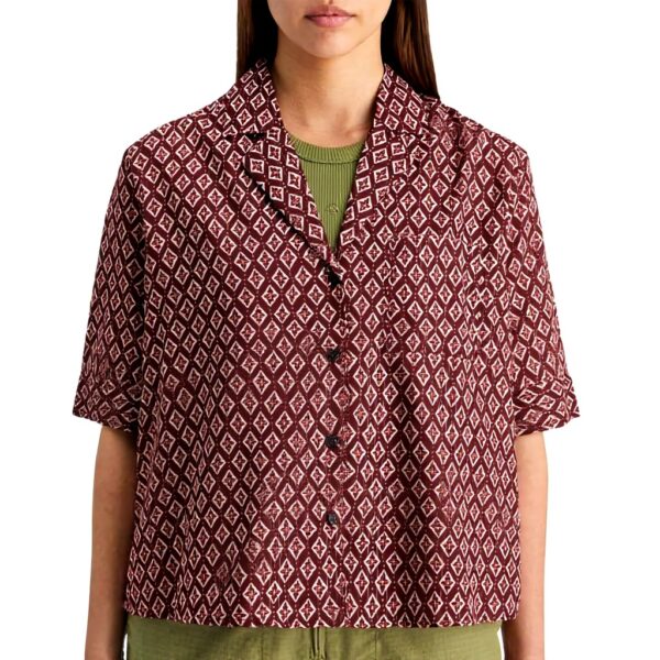 Scotch Soda Maglietta Donna Lurex Print Geo Flower Bordeaux