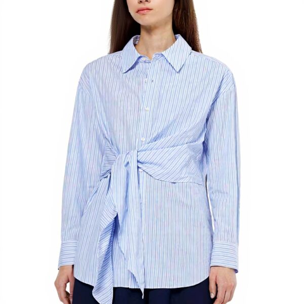 Scotch amp Soda Striped Knotted Shirt Maglietta Donna