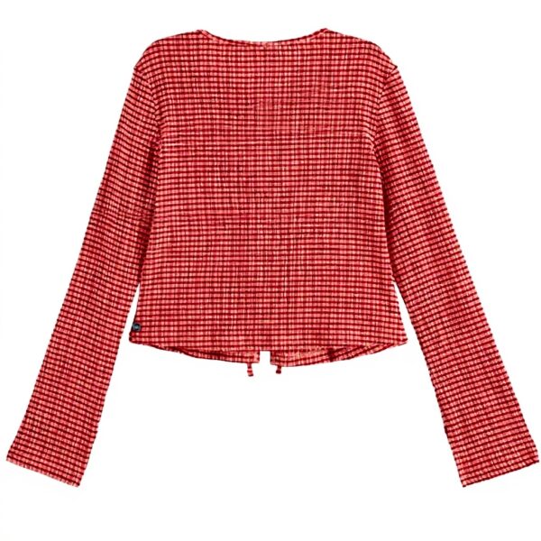 Maglietta Gingham Scotch Soda Donna Roadside Red Cotton