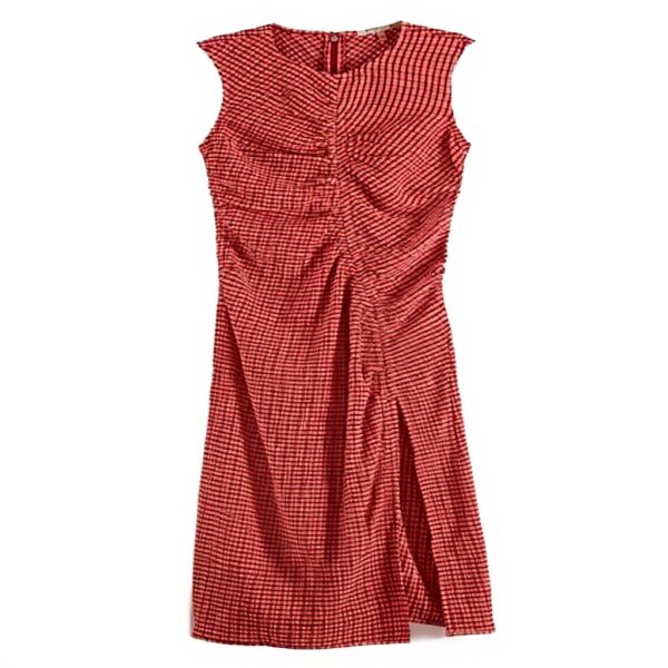 Scotch amp Soda Structured Gingham Midi Dress Abito Casual Donna