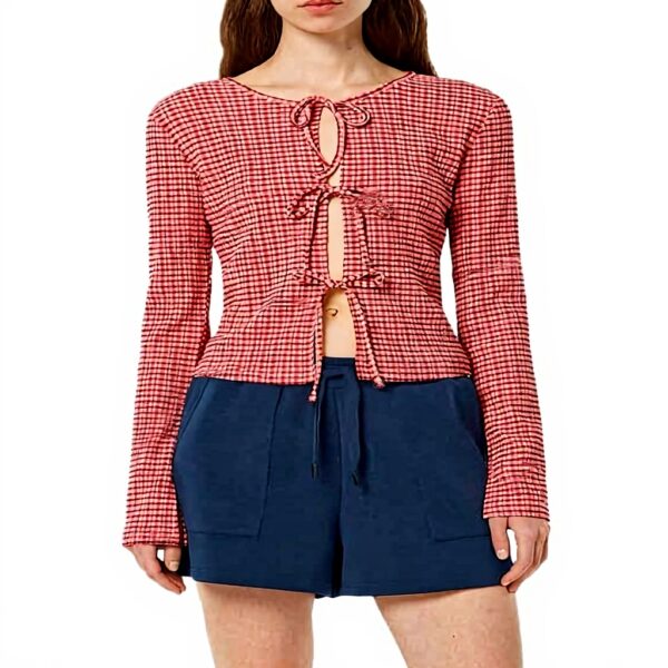 Scotch amp Soda Structured Gingham Midi Dress Abito Casual Donna