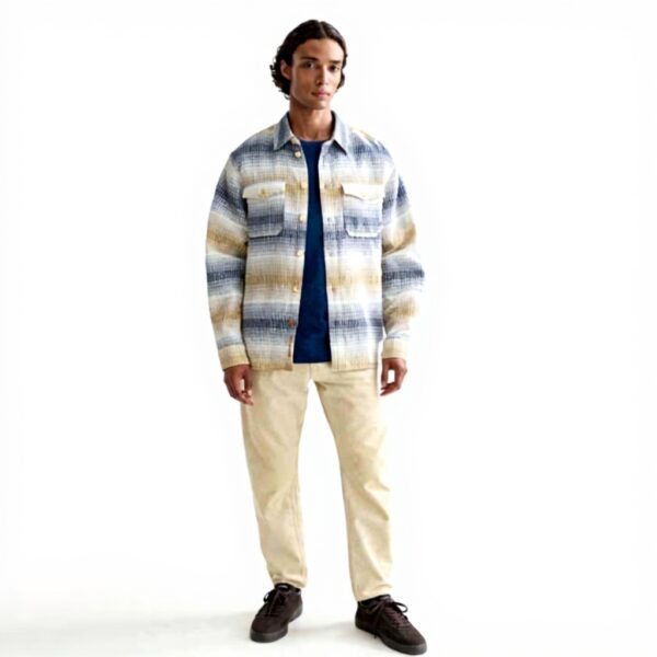 Scotch Soda Camicia Uomo Waffle Stripe Cotone Maglie