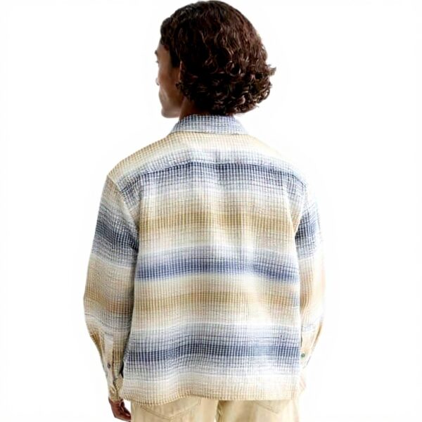 Scotch Soda Camicia Uomo Waffle Stripe Cotone Maglie