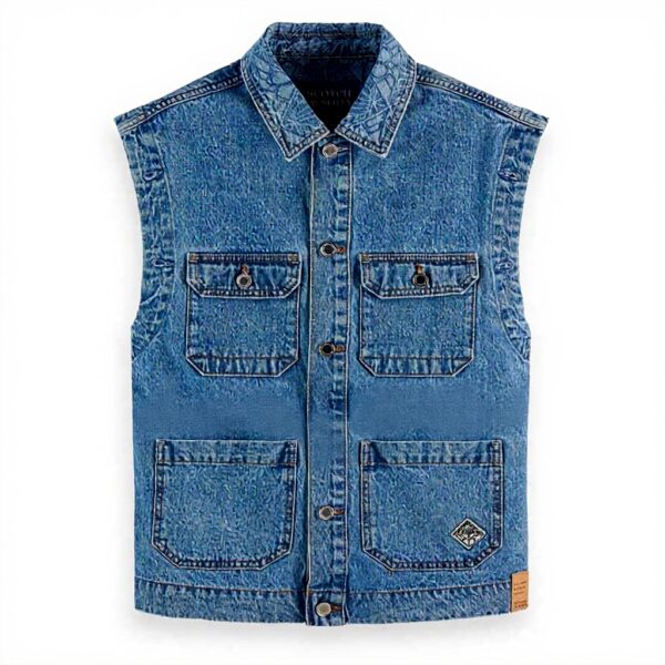 Scotch Soda Giacca Denim Donna Maniche Rimovibili Lavaggio