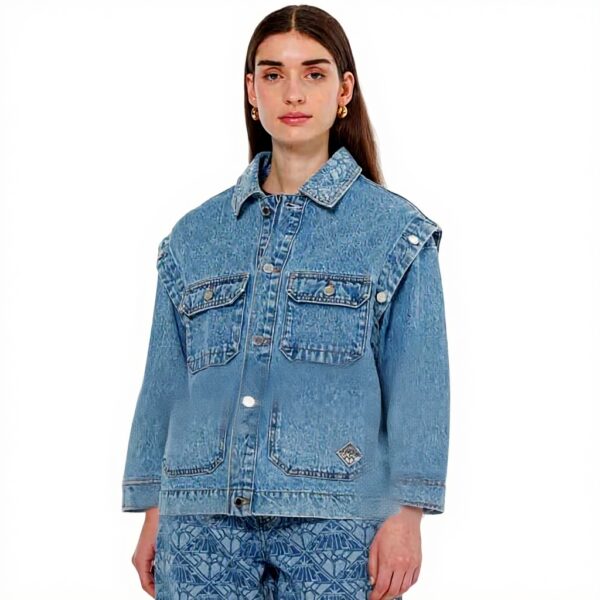 Scotch Soda Giacca Denim Donna Maniche Rimovibili Lavaggio