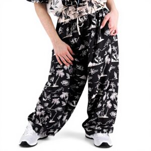 Pantaloni Scotch Soda Donna Gamba Larga Vita Contrasto