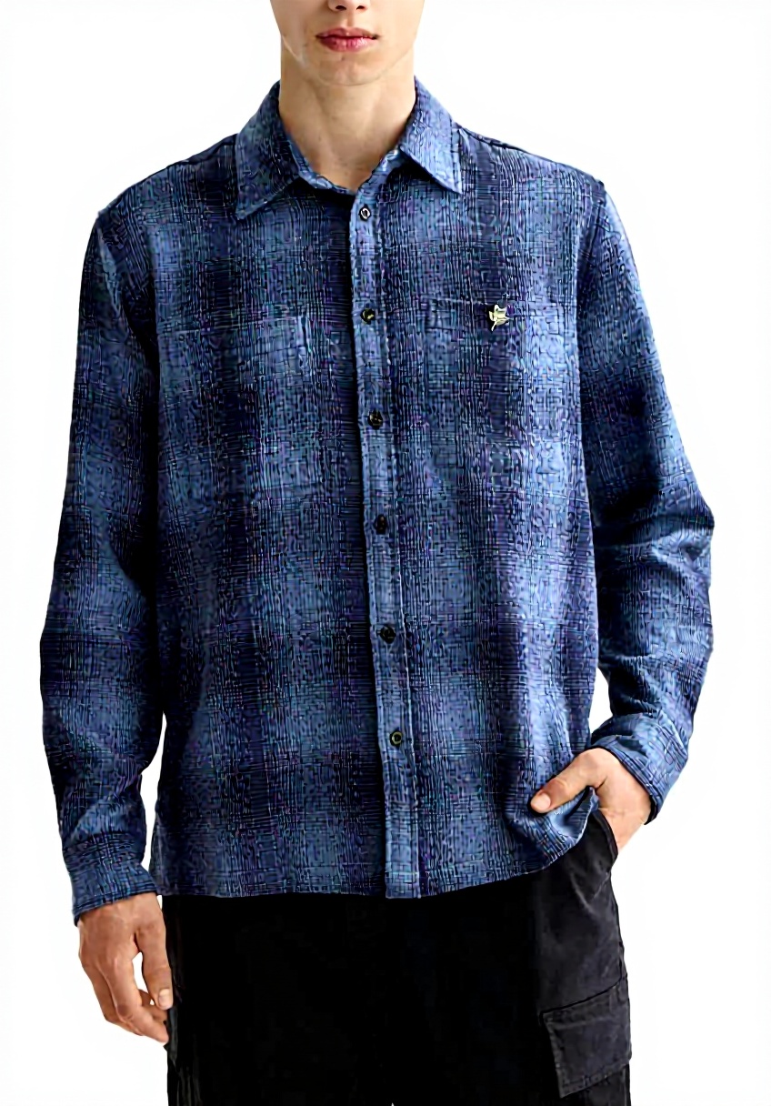 Scotch Soda Shadow Check Shirt worn in a casual setting