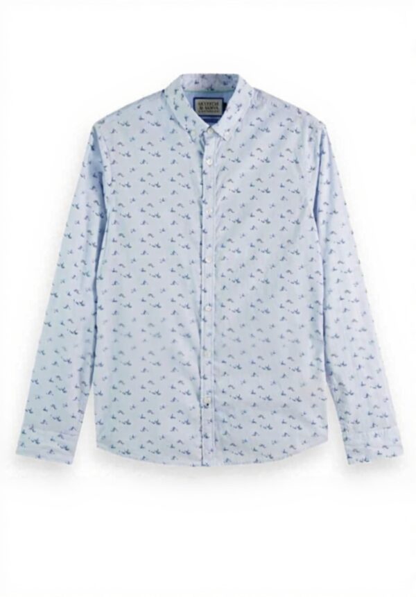 Camicia Scotch Soda Slim Fit Allover Print Uomo Naval Flag