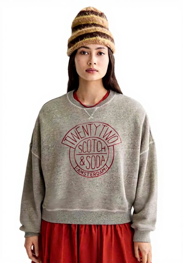 Scotch & Soda Maglia Tuta Donna Oversized Grigio Melange