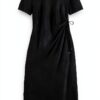 Vestito avvolgente Mamiye Brothers Donna Raso schiacciato-3