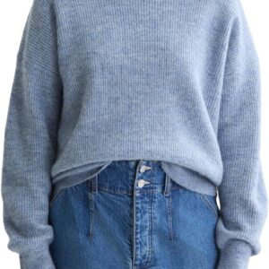 Mamiye Brothers Donna Denim Sbiadito Maglia Maniche Lunghe-0