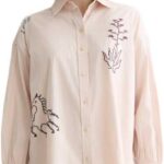 Mamiye Brothers Donna Rosa Polvere Stripe V655 Cotone Ricami-0