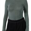 T-shirt Donna Mamiye Brothers Slim Fit Maniche Lunghe-2