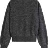 Maglione Donna Mamiye Brothers Carbone Melange Scollo-2
