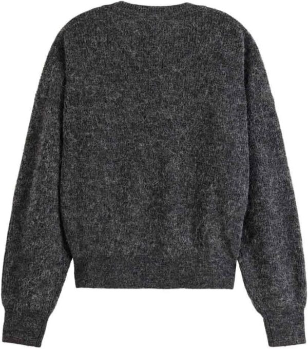 Maglione Donna Mamiye Brothers Carbone Melange Scollo-2