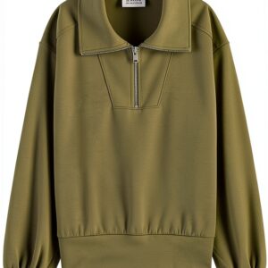 Felpa United Donna Washed Military Zip Mezza Lunghezza-0