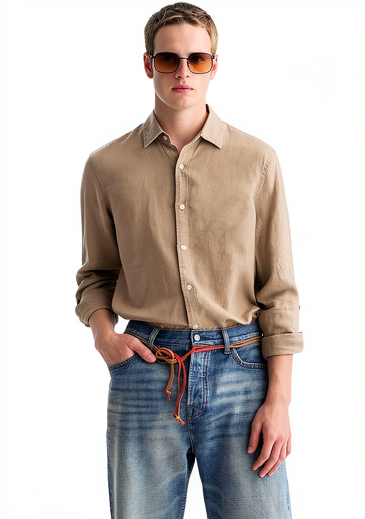 'Scotch Soda Linen Shirt worn in a casual setting'
