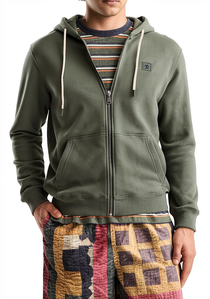 'Felpa Scotch Soda uomo colore Thyme vista frontale'