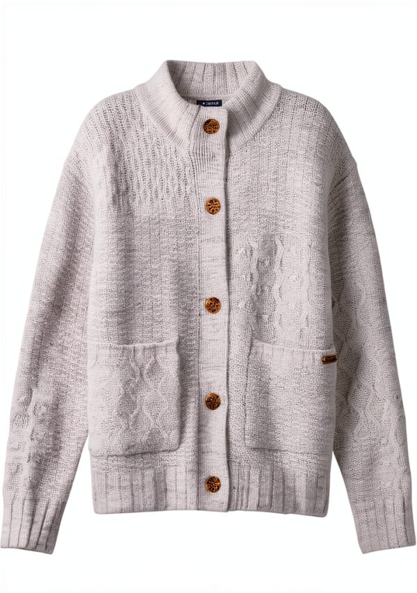 Cardigan Scotch Soda Bambini Patchwork Alpaca Grigio Melange