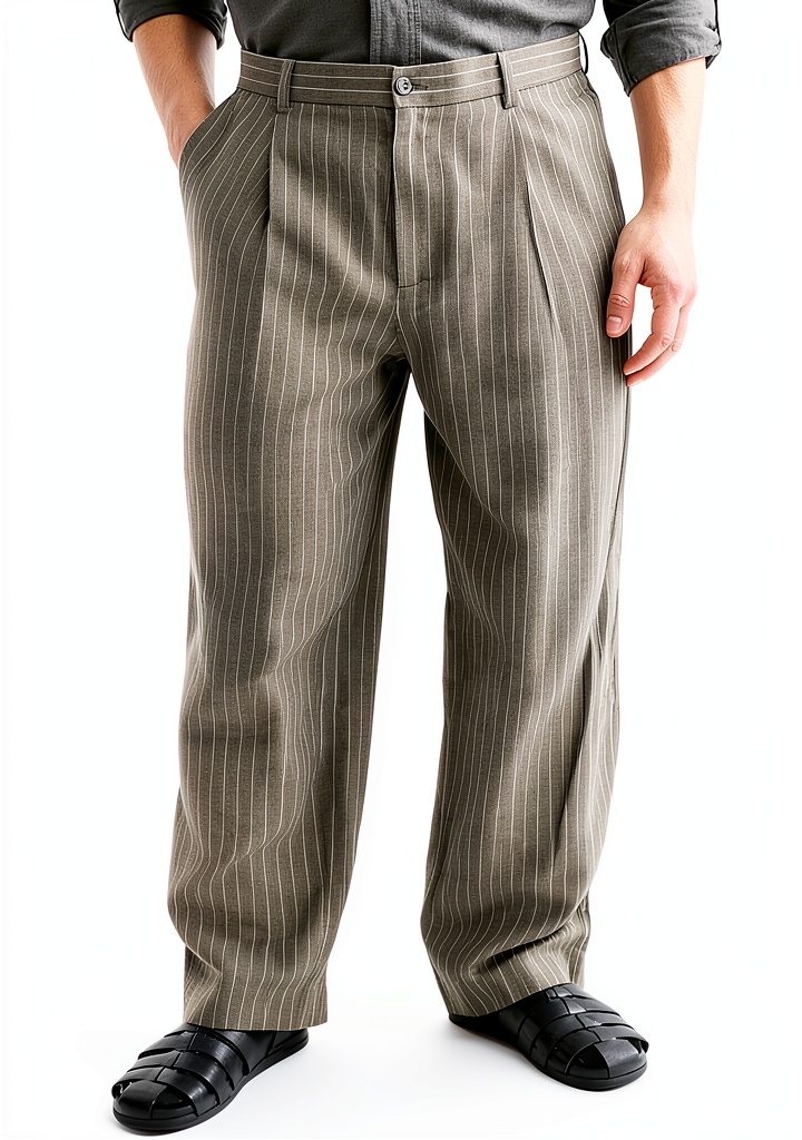 Pantaloni chino Scotch Soda in lino verde indossati in un contesto urbano